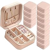 CIPIDI Travel Jewelry Case Bridesmaid Gifts Box,12 Pack Small Jewelry Box Mini Jewelry Organizer,PU Leather Portable Earring Storage Box for Women Girls Bridesmaid Proposal Gifts