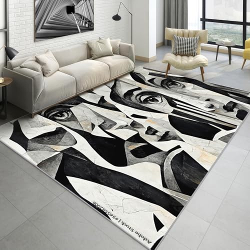MMYAOKEN Abstract Rug 8x10 - Abstract Face Gifts, Modern Geometric