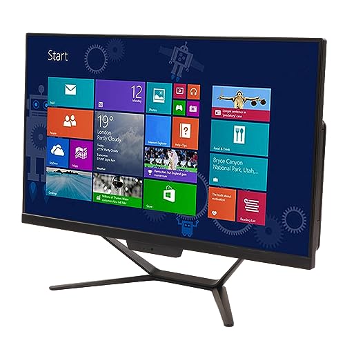 AIO Desktop Modern Black All-in-One PC Com Touch Control EU Plug 8GB DDR4 para Empresas (8+64G plugu