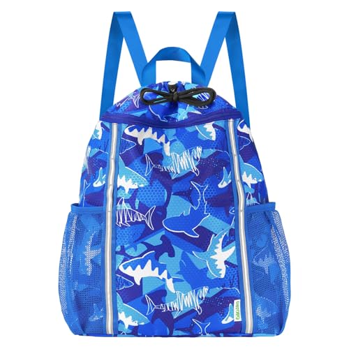 WAWSAM Kids Gym Drawstring Backpack String Bag, Shark...