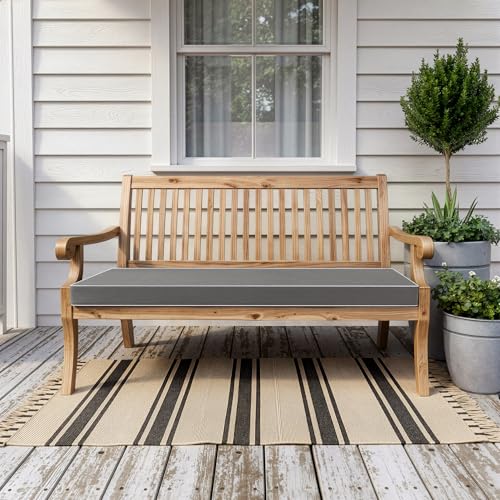 MIULEE Dark Grey Outdoor Bench Cushion 48x18x3 Inch Patio Furniture — view 2