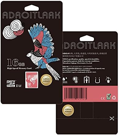 ADROITLARK Micro SD Card 16GB Class 10 MicroSD Memory Card with SD Adapter for Phone/Tablet/Camera(U3 16GB)