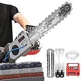 NzEupno Elektrische BetonsäGe, HandgefüHrte Nass-/TrockenkettensäGe Mit Wasserpumpe, MauernutfräSe, Nassschneider FüR Ziegel, Bewehrungsstahl Und Marmor 48cm/18.9in