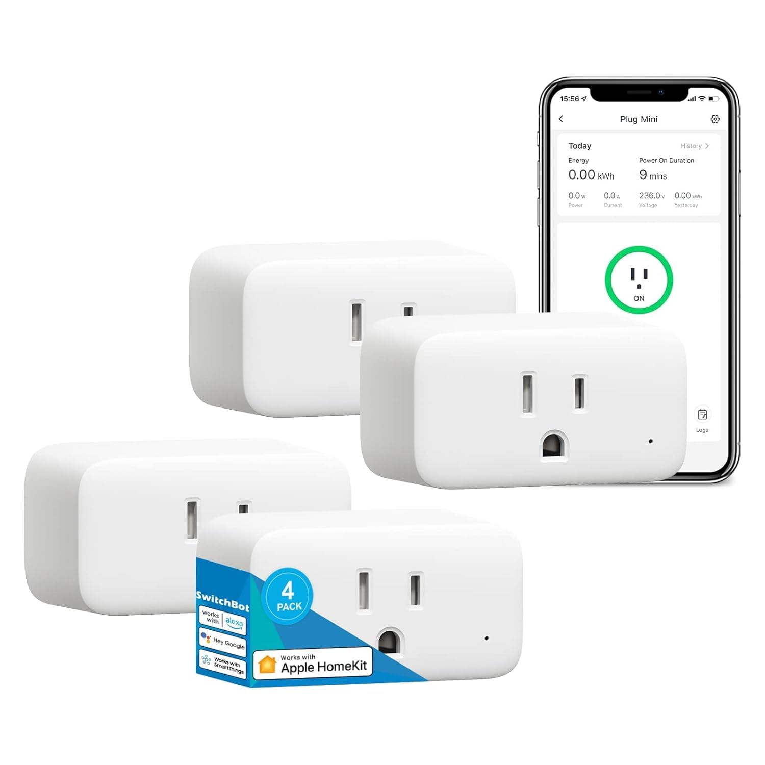 2025 New SwitchBot HomeKit Smart Plug Mini 15A No Hub Required Energy Monitor WiFi 2 4G Only Outlet