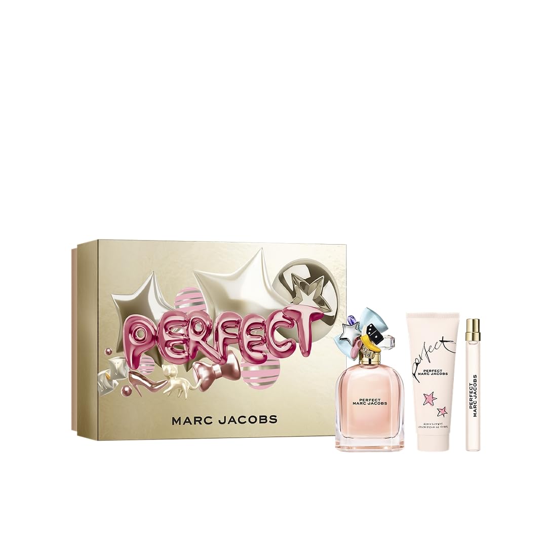 Marc Jacobs Perfect Eau de Parfum – Floral Women's Perfume – With Notes of Rhubarb, Daffodil, Almond Milk & Cashmeran 3-pc Set - Image 1 of 3