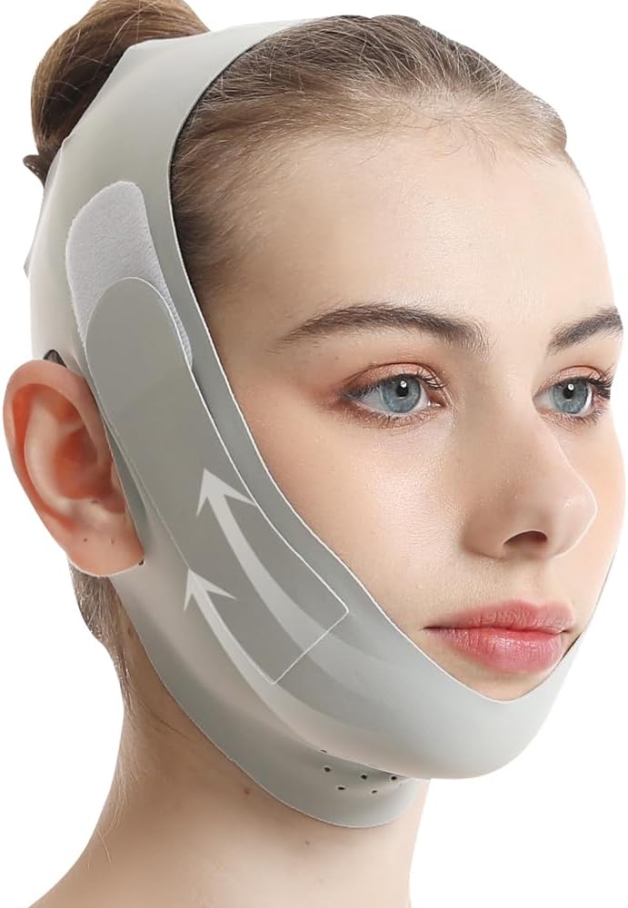 Chin Strap for Sleeping Face Lift Reusable V Line Lifting Mask Chin Strap for Double Chin for Women Facial Shaping Belt Jawline Shaper Face Tightener Jaw Exerciser Anti Sagging Green