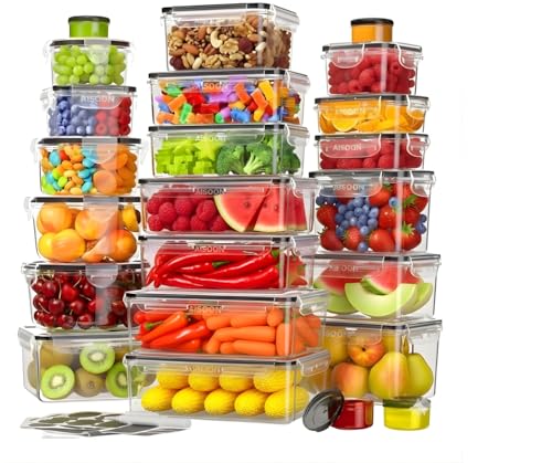 AISOON 40 Pcs 85oz Large Food Storage Containers with Lids,