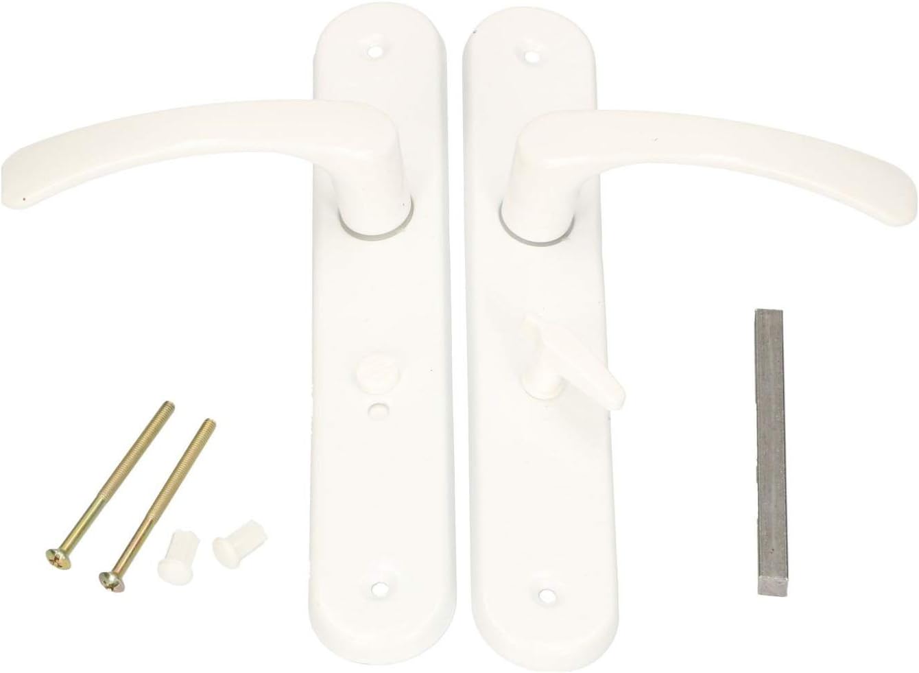 KOTARBAU® Door Handle 72 mm Left Right Toilet White Door Fitting Door Handle Set Toilet Door Door Door Long Plate Aluminium