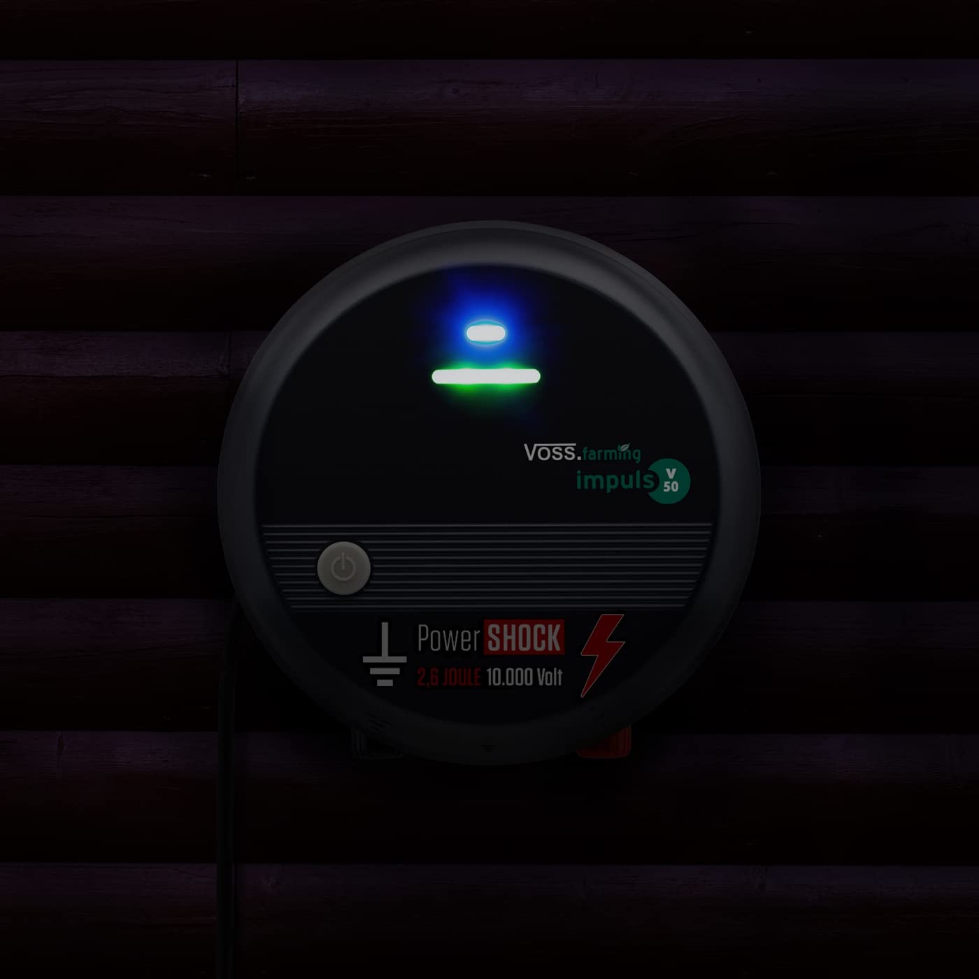 VOSS.farming 230V Weidezaungerät mit PowerShock, 2,6 Joule und 10.000V schlagstarkes Elektrozaungerät für einen sicheren Weidezaun
