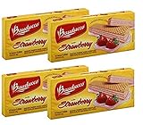 Bauducco - Strawberry Wafer - 5.82 Oz (Pack of 04) | Biscoito Wafer de Morango - 165g