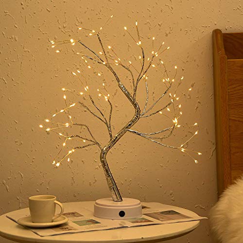108Led Firefly Tree Lights- Diy Artificial Bonsai Tree Lights,Usb/Battery-Powered Touch Switch Warm Fairy Lights Tree Lamp For Christmas Party Home Decoration (Warm White Light) #TOP2