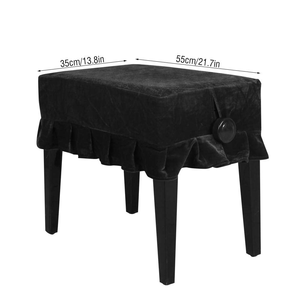 Coprisgabello per pianoforte, coprisgabello decorato per sgabello singolo, sedile universale (nero), accessori per suonare