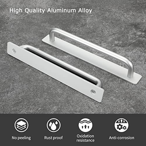 LONTAN 2 Stück Griff Selbstklebend Balkontürgriff Außen (Länge:148mm) Schrankgriffe Balkontürgriff Kleben Griffe für Küchenschränke Türgriffe Küche Griffe Aluminium Selbstklebende Griffe Schrank