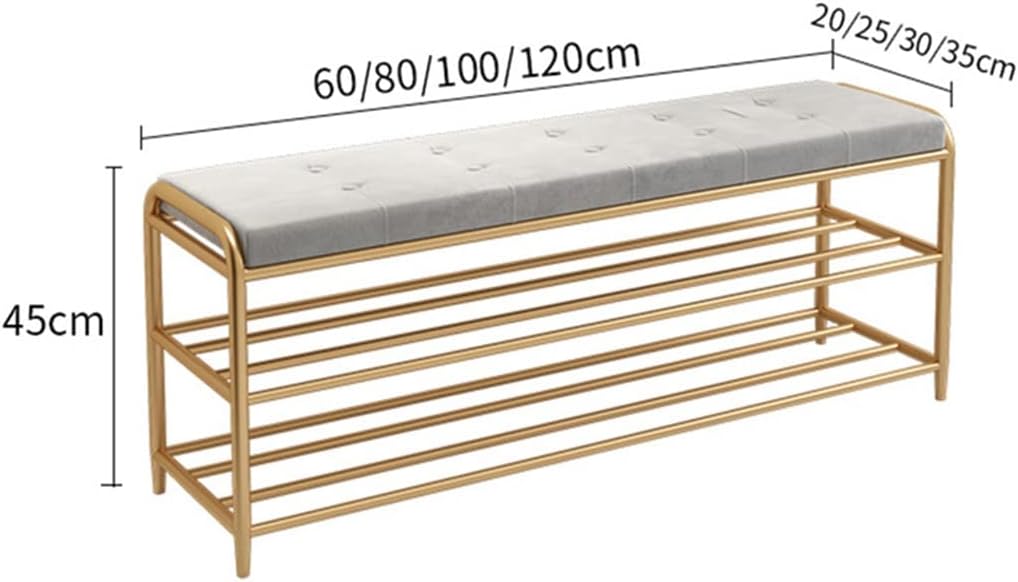 Shoe Storage Cabinet Cabinets Hallway Slim Cupboard Cupboards Hallways Slimline，2Tier Metal Shoe Rack Bench with Cushioned SeatEntryway Storage nizer for Living Room & BedroomStylish Iron Sh
