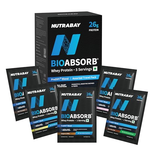BioAbsorb™ Whey | ProDiFi™ for Ultra-Fast Absorption | 26g Protein | Assorted Pack, 181g | No Bloating | No Added Sugar | Fast Recovery | India's 1st 