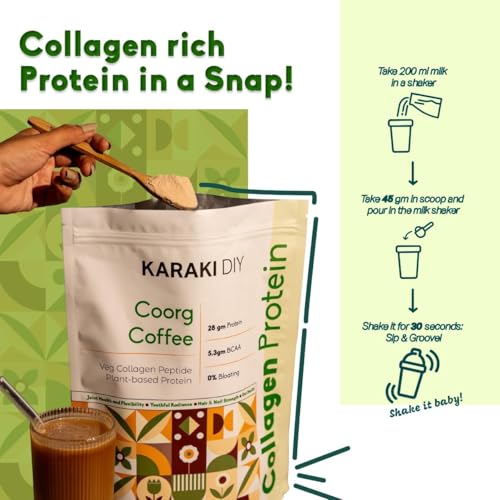 Image of Vegan Collagen Protein Powder | Coorg Coffee - Mocha Melt Flavour | Pack of 2 x 675g | 30 Days Supply | 28g Protein per Serving | 6000mg Collagen Peptides, BCAA & Essential Amino Acids | UNISEX