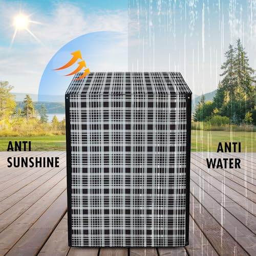 Image of Lithara Front Load Fully Automatic Washing Machine Cover for LG, Samsung, IFB, Whirlpool, Suitable for 8 kg,9 kg & 10 kg - Waterproof, Dustproof Cover (Print-9)