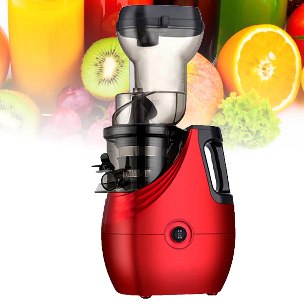 Exprimidor automático de frutas para el hogar, exprimidor de masticación potente, máquinas exprimidoras de prensa en frío lento de 43 RPM, máquina automática multifuncional de jugo de frutas red