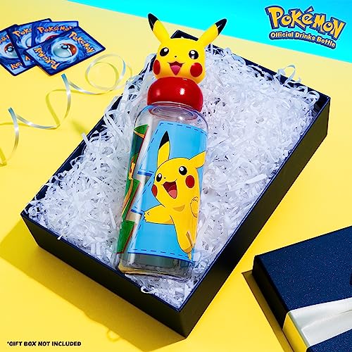 Pokemon Water Bottle with 3D Pikachu Lid, 560ml Kids Travel Drinks Bottle, Multi, 560 ml - Image 2