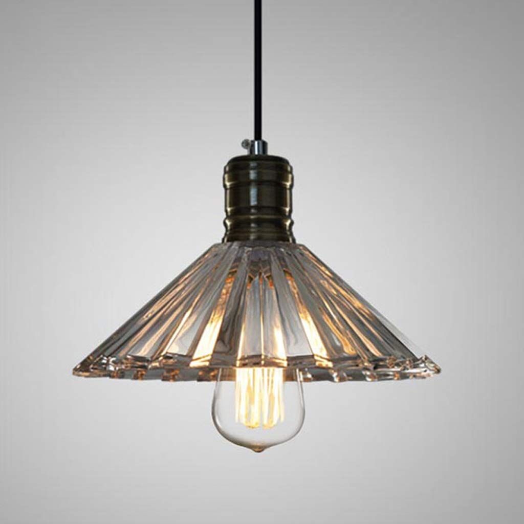 Luz de vidrio colgante E27 con linterna de hierro ajustable para iluminación moderna 5