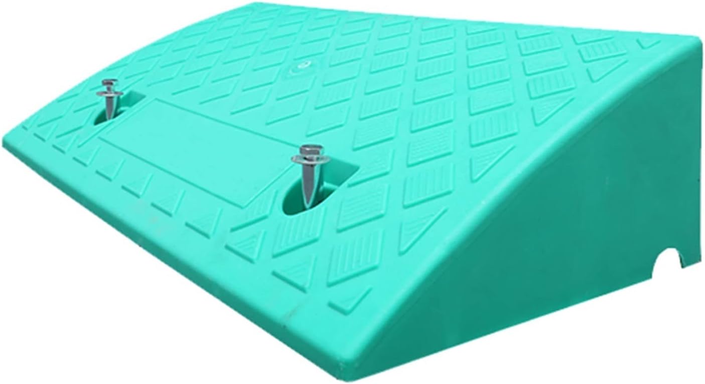 Lightweight & Portable Plastic Curb Ramps for Driveway & Sidewalks,Curb Threshold Slope, for Cars, Bicycles and Motorcycles (Color : Green, Battery *1 : 49 * 27 * 11cm)