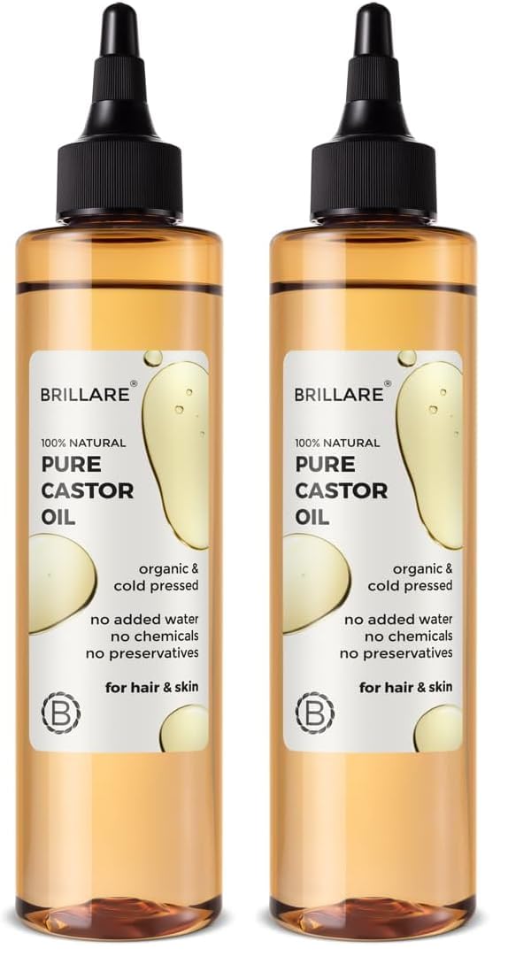 Brillare 100% Pure Cold-Pressed Castor Oil for Hair & Skin| Strengthens Hair Roots, Thickens Eyelashes & Moisturizes Skin (Pack of 2)-image-10