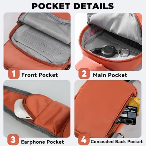 Image of Sling Bag, Crossbody Bag with Zipper Lock, RFID & Water Resistant for Women and Men Small Chest Bag for Travel Casual