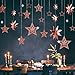 Glitter Rose Gold Star Garland Twinkle Little Star Party Decoration 3D Star Cutout Hanging Bunting Banner for Birthday/Baby Shower/Wedding/Christmas/Engagement/Graduation/New Year/Home/Kids Room Decor