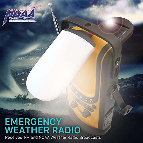 Fospower 6,000Mah Emergency Weather Radio (Model A7) Power Bank Charger & Lantern With Reading Light, Fm/Noaa Weather Alert, Solar Charging, Hand Crank & Sos Alarm For Camping & Outdoors #TOP1