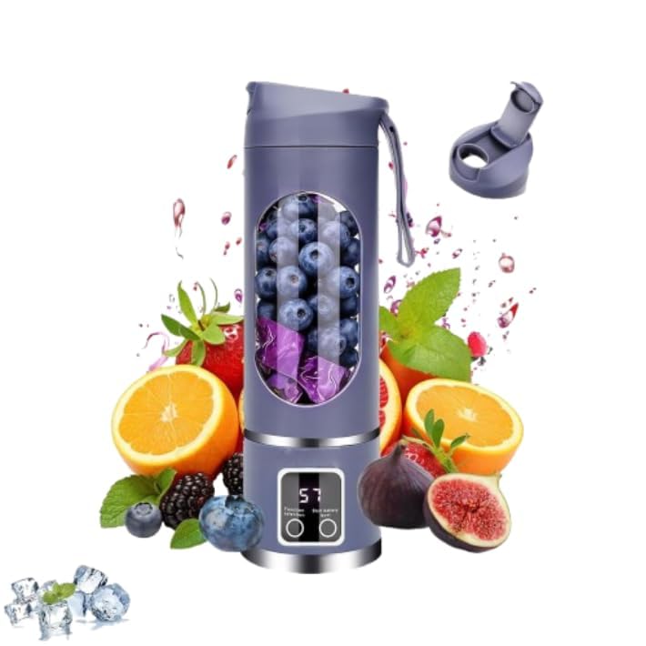 Portable Electric Blender for Smoothies and Shakes Rechargeable Personal Juicer Cup with Digital LED Display Screen-image-4