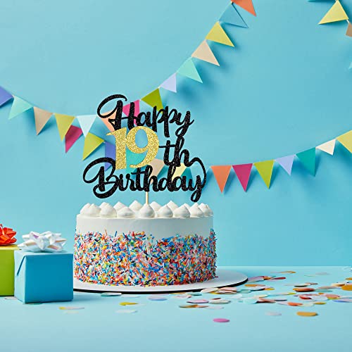 Image of 19th Happy birthday cake topper party decoration gift plugin | Cheers to 19 Years,19 & Fabulous /Hello 19th Legend since Awesome since2007 Straight Outta Party Decoration Gift Plugin