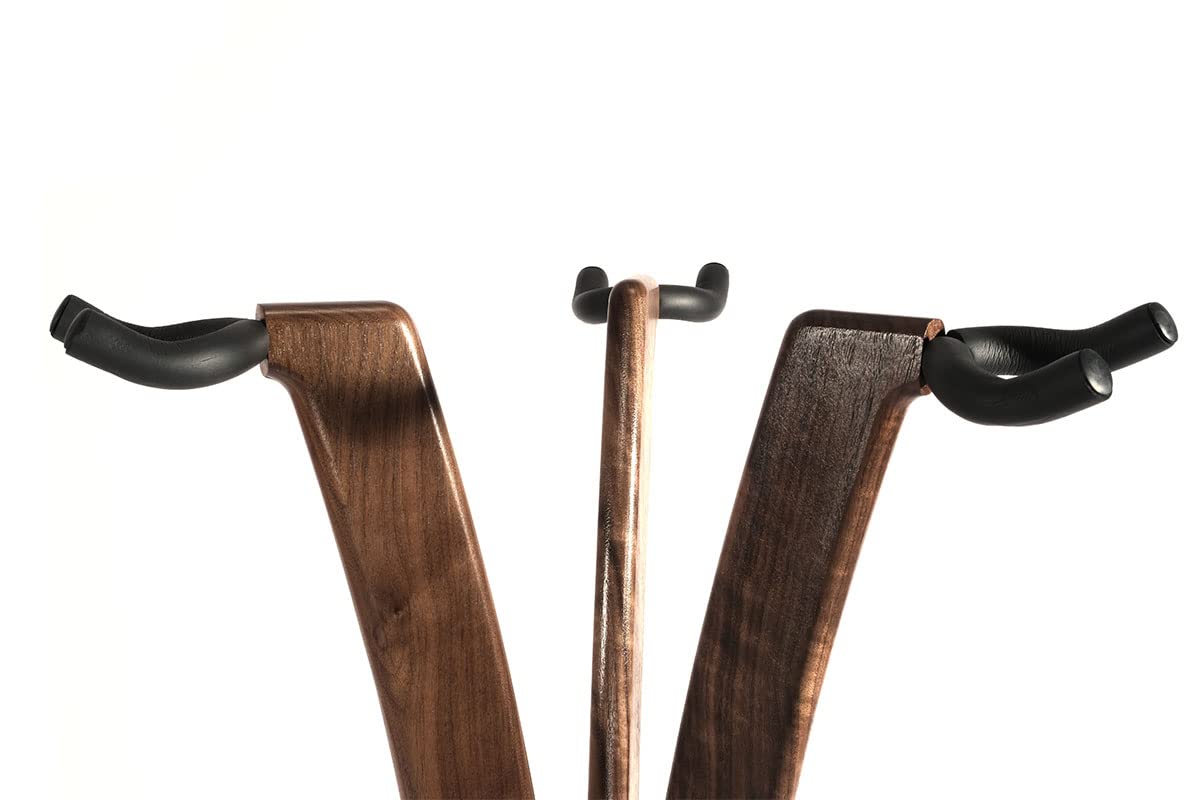 Ruach GS-1 - Supporto triplo per chitarra acustica/elettrica, in noce