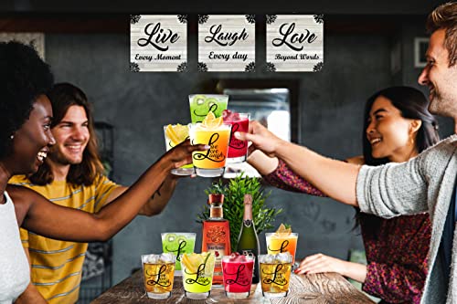 Bisyata Valentines Day Gifts For Him Or Her - Live Laugh Love Clear Shot Glasses - Valentines Day Decor - Gifts For Boyfriend Girlfriend - Inspirational Gift For Women And Men -2Oz Shot Glass Set Of 6 #TOP4