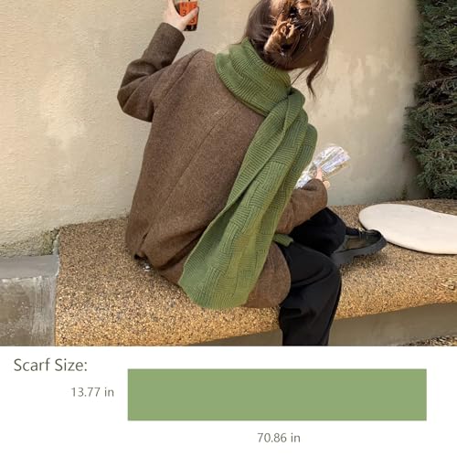 Womens Green Scarf Winter Thick Cable Knit Wrap Chunky Long Shawl Oversized Scarves Winter Warm Scarf4