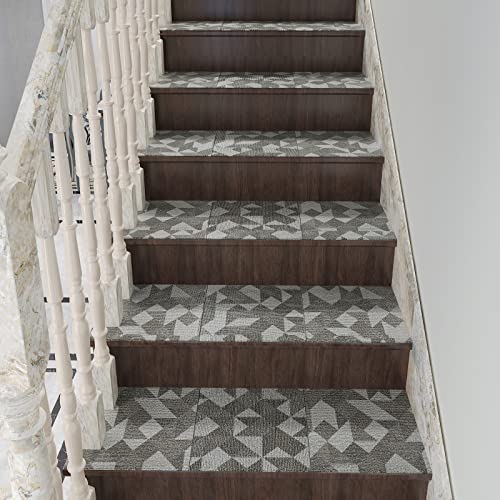 Self Adhesive 12X12 In Vinyl Floor Tiles 6-Pack Grey Geometric Pattern Peel And Stick Floor Tile Waterproof Non-Slip Durable Diy Flooring For Bathroom Kitchen Bedroom Floor Stickers Tile By Chichome #TOP6