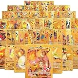 55 PCS Gold Foil Cards Collectible Card Set Rare Holographic Game Cards with Deck Box, Golden Cards Packs Gift for Fans and Collectors (No Duplicates)