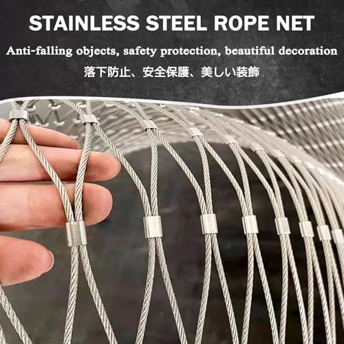 Grillage en câble d'acier inoxydable résistant intempéries filet flexible protection clôture 7x2,4m
