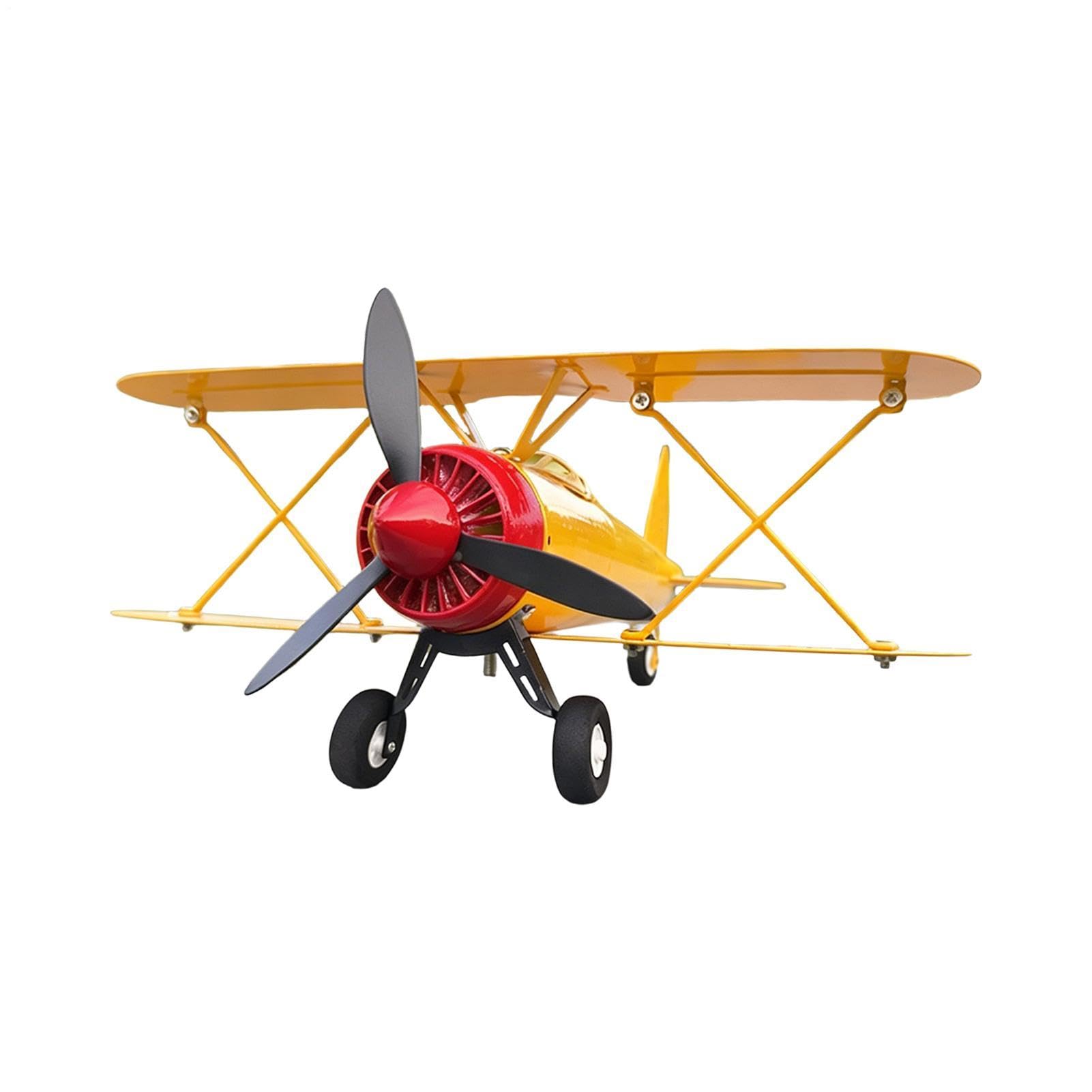 Segnavento aereo - Mulino metallico banderuola | aviaria girevole | Arredo esterno giardino, struttura resistente agenti atmosferici, design biplano epocale, indicatore direzione per prato