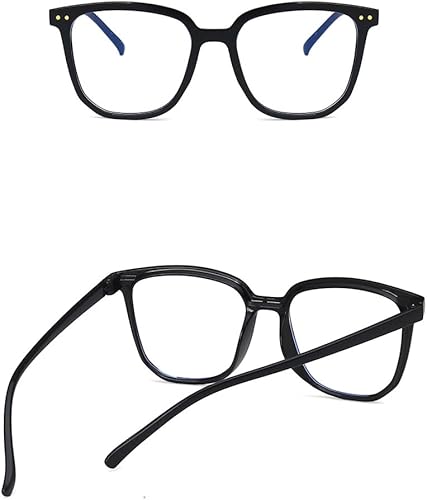 Miniatura 3 de Paquete de 4 lentes con bloqueo de luz azul, lentes de moda para lentes sin receta (4 unidades, negro + negro transparente + transparente + gris)