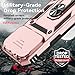 for iPhone 17 Pro Max Case, with Slide Camera Cover HD Screen Protector [Military Grade 16ft. Drop Tested] Ring Holder Kickstand Protective Phone Case for Apple iPhone 17 Pro Max, Rose Gold