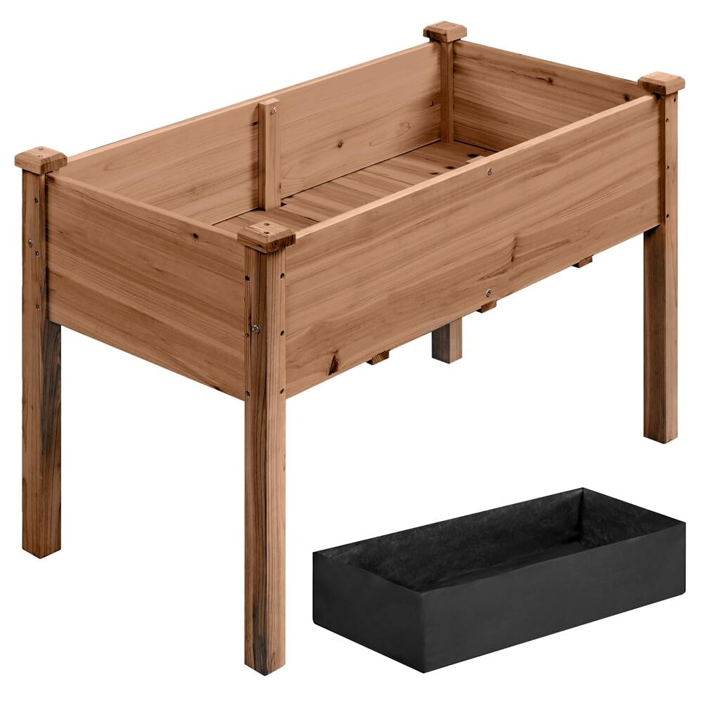 Fioriera rialzata in Legno per aiuola, Ideale per Coltivare ortaggi, Erbe aromatiche e Fiori - Design Resistente Marrone Scuro per Un Facile Giardinaggio e Uso all'aperto