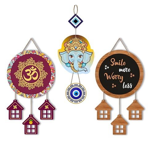 Navinya Wooden Hanging For Wall - Pine MDF Wood Hanger Decorative Items- Used As A Wall Art For Living Room, Gift Items, Office, Kitchen, Bedroom, Cafes, Balcony (Set Of 3) (B0CVSBC12M) Amazon Price History, Amazon Price Tracker