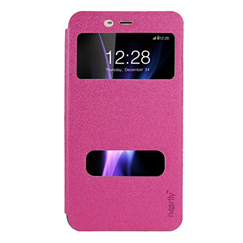 Image of Heartly GoldSand Sparkle Luxury PU Leather Window Flip Stand Back Case Cover for Coolpad Note 3 / Coolpad Note 3 Plus - Cute Pink