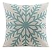 Cotton Linen Scandinavian Modern Geometric Abstract Snowflake Pattern Merry Christmas Gifts Pillow Case Cushion Cover Decorative Sofa Bedroom and Living Room (Lightskyblue)