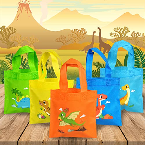 Pacote com 20 sacos de festa de dinossauro, decorações de festa de aniversário, presentes de devoluç