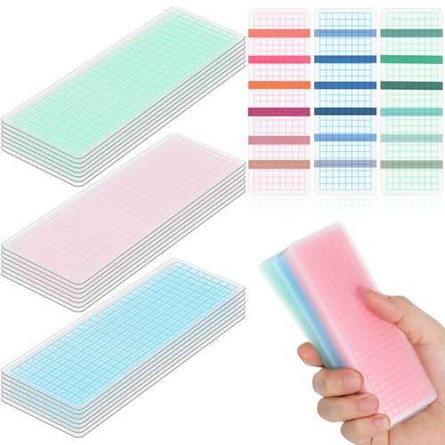 NUOBESTY 45Pcs Washi Tape Organizer Storage Holder PVC Washi Tape Cards Portable Sample Board for Journaling Scrapbooking DIY Craft (5.91 x 1.97 in Green Blue Pink)