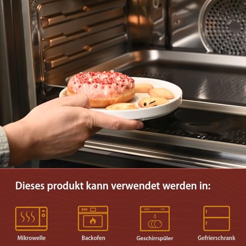 Kleine Dessertteller im 6er Set aus Porzellan von Wishdeco