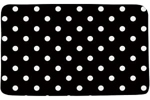Vintage Black and White Polka Dot Bath Mat