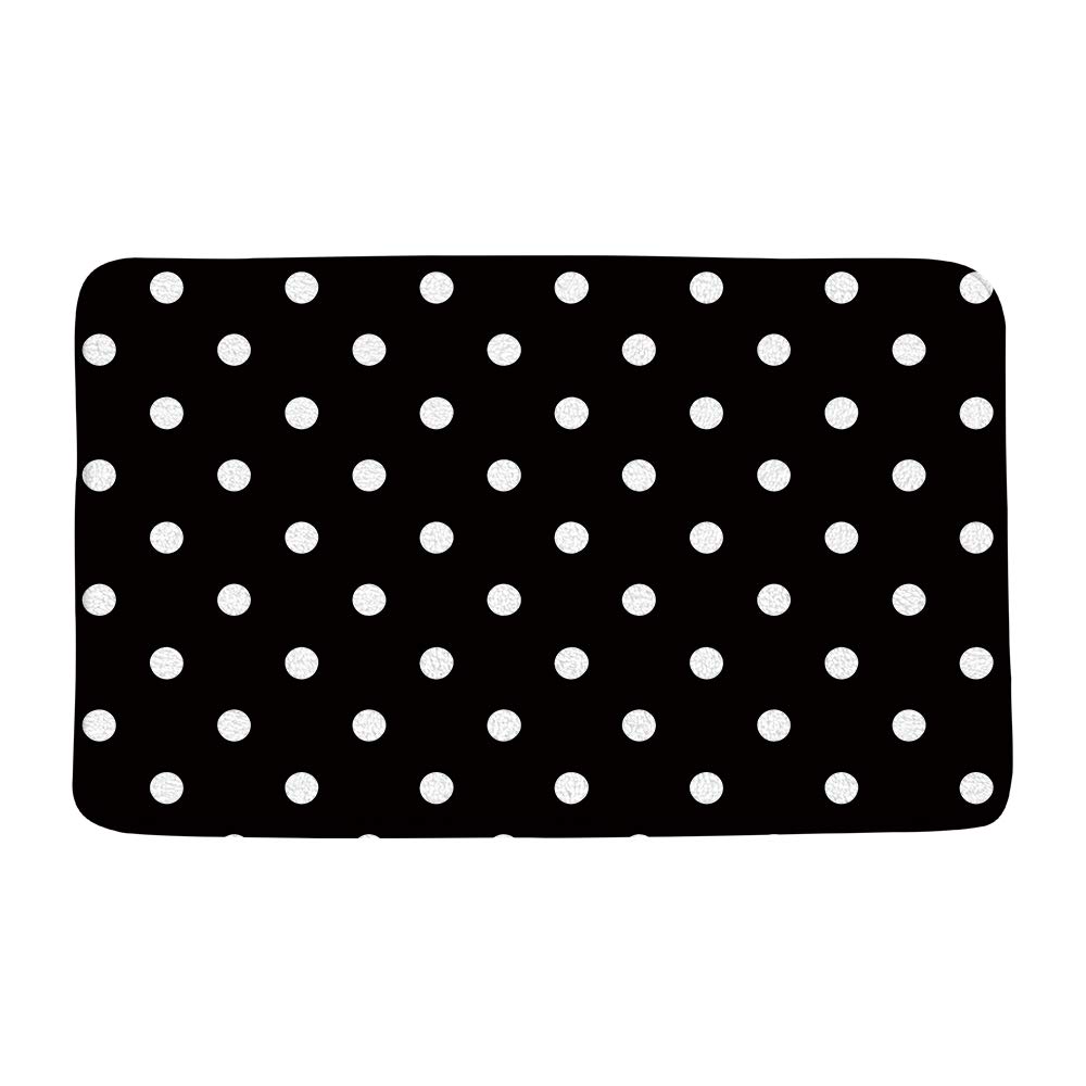 AMFD Black White Bath Mat Vintage Abstract Polka Dot Cute Monochrome Bathroom Shower Mat Kitchen Rug Microfiber Memory Foam,16x24 Inch and 18x30 Inch