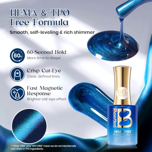 Image of Beetles Cornflower Blue 15ML Glitter Cat Eye Gel Nail Polish
